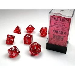 Chessex Polyhedral 7-Die Set Translucent Red/White