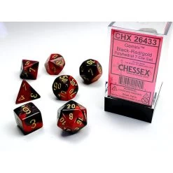 Chessex Polyhedral 7-Die Set Gemini Black-Red/Gold