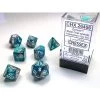 Chessex Polyhedral 7-Die Set Gemini Steel-Teal/White -Kids Toys Shop 26456RESIZED