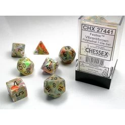 Chessex Polyhedral 7-Die Set Festive Vibrant/brown