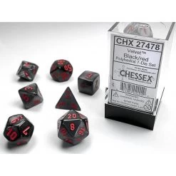 Chessex Polyhedral 7-Die Set Velvet Black/Red