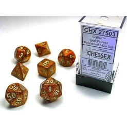 Chessex Polyhedral 7-Die Set Glitter Gold/Silver