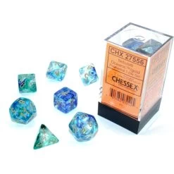 Chessex Polyhedral 7-Die Set Nebula Oceanic/Gold W/Luminary