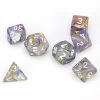 D7-Die Set Dice Festive Polyhedral Carousel/White (7 Dice In Display)