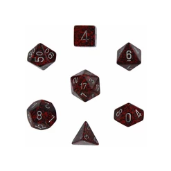 Dice - Chessex Speckled Polyhedral Silver Volcano (7 Dice In Display)
