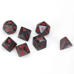 Dice - Chessex Velvet Black/Red 7 Die Set