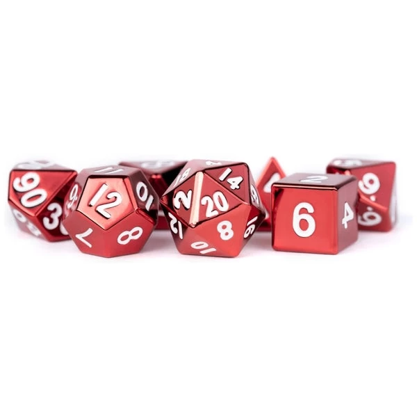 MDG Metal Polyhedral Dice Set - Red Painted 3 MDG Metal Polyhedral Dice Set - Red Painted